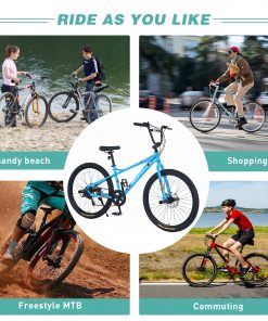 26 Inch Children's Bicycle For Boys Girls, Double Disc Brakes