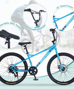 26 Inch Children's Bicycle For Boys Girls, Double Disc Brakes