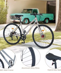 7 Speed Hybrid Bike For Men Women