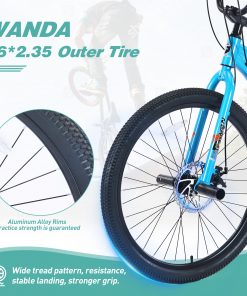 26 Inch Children's Bicycle For Boys Girls, Double Disc Brakes