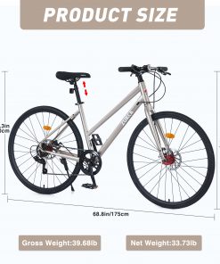 7 Speed Hybrid Bike For Men Women