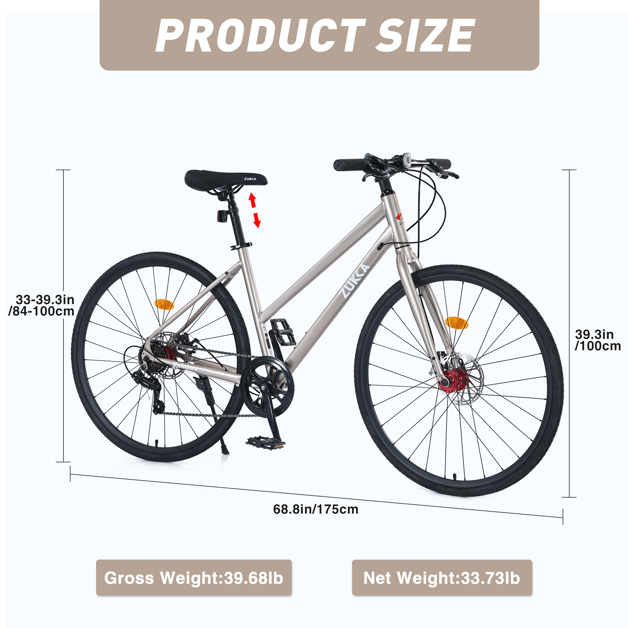 7 Speed Hybrid Bike For Men Women