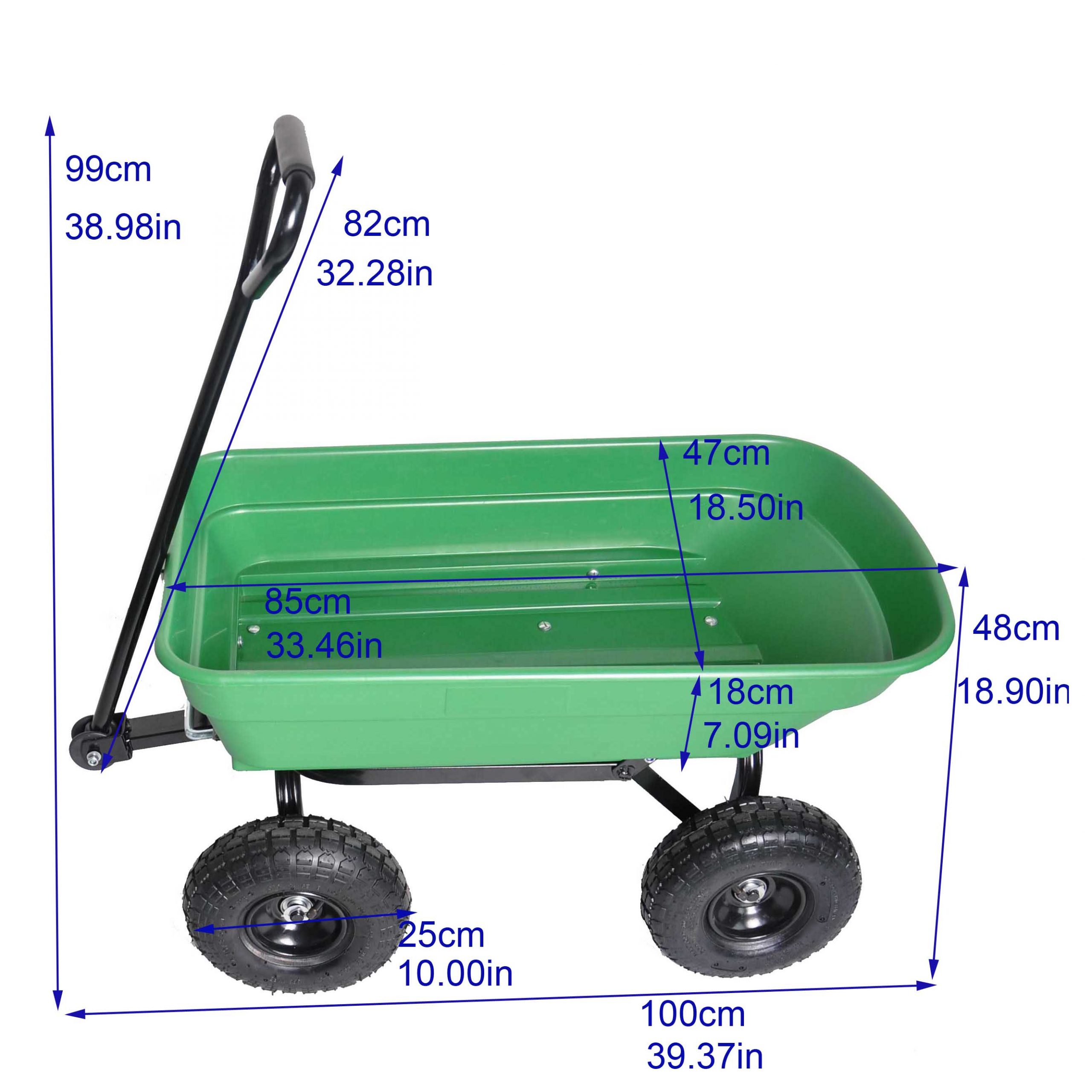 Poly Garden Dump Truck With Steel Frame, 10 Inches
