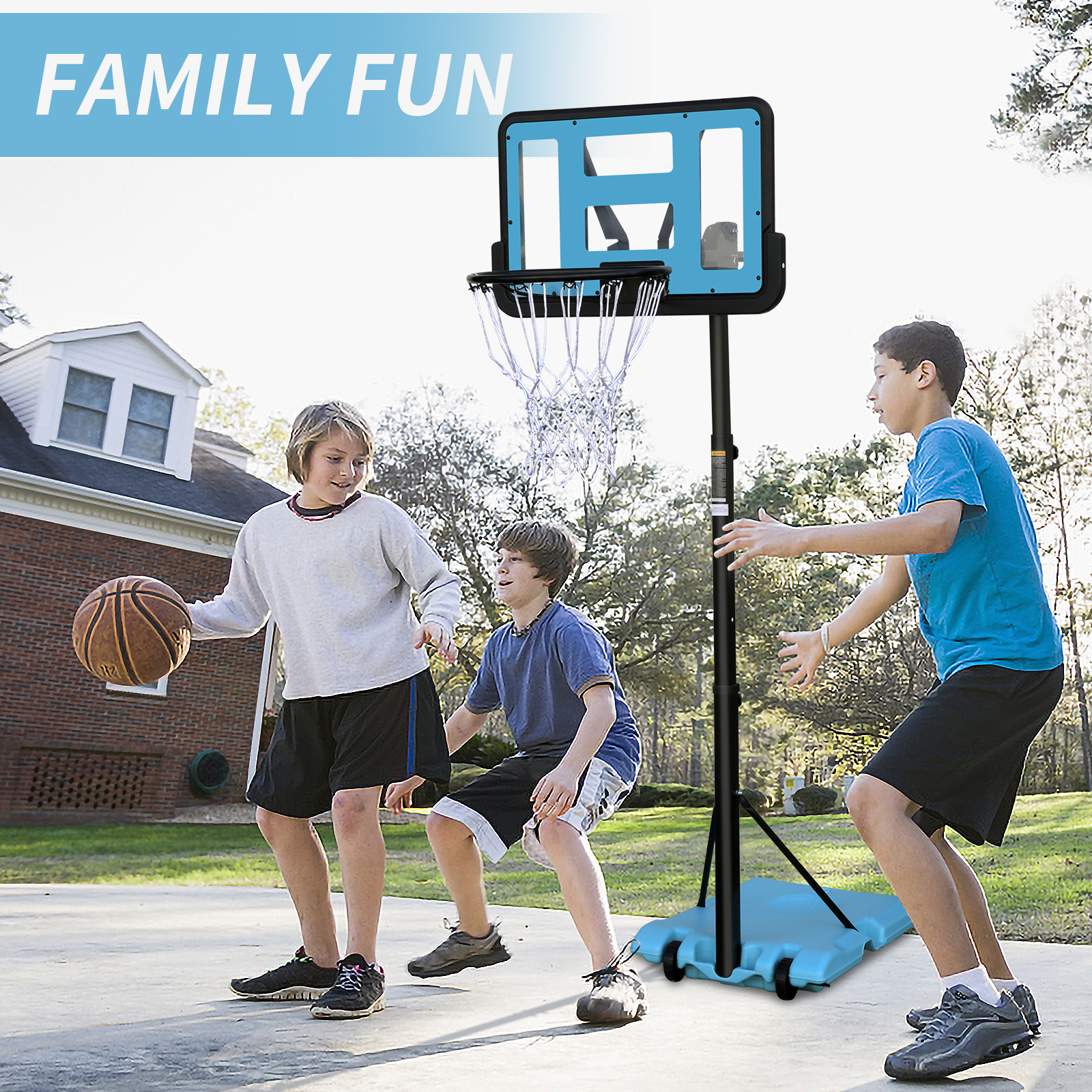 Outdoor Height Adjustable 7.5 to 10ft Basketball Hoop