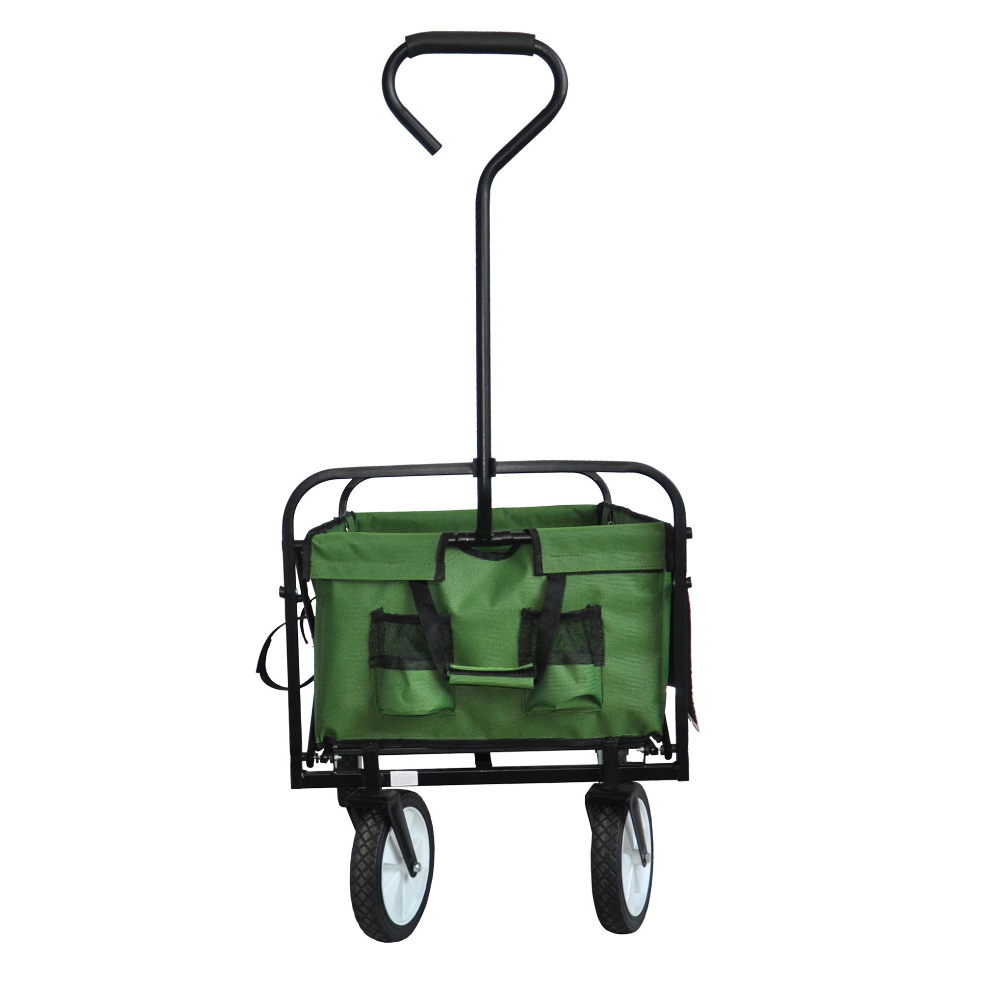 Folding Wagon Garden Shopping Beach Cart Green