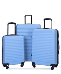 ABS Lightweight Suitcase with Two Hooks, Spinner Wheels, TSA Lock