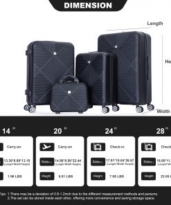 4-Pieces ABS Lightweight Suitcase