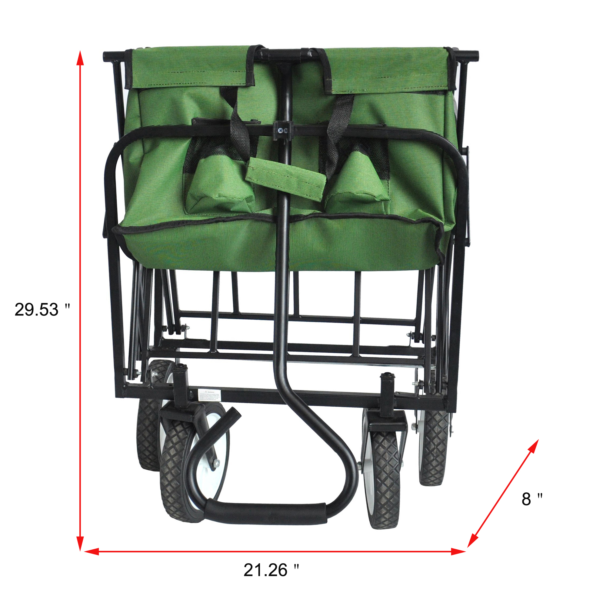 Folding Wagon Garden Shopping Beach Cart Green