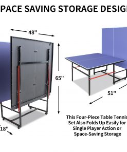 8FT Foldable & Portable Mid-Size Table Tennis Table