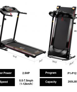 2.5HP 12KM/H Folding Treadmill With Incline
