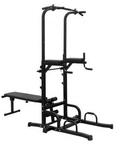 Power Tower Dip Station with Bench