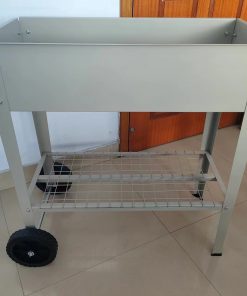 Aveyas Mobile Metal Raised Garden Bed Cart