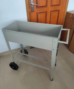 Aveyas Mobile Metal Raised Garden Bed Cart