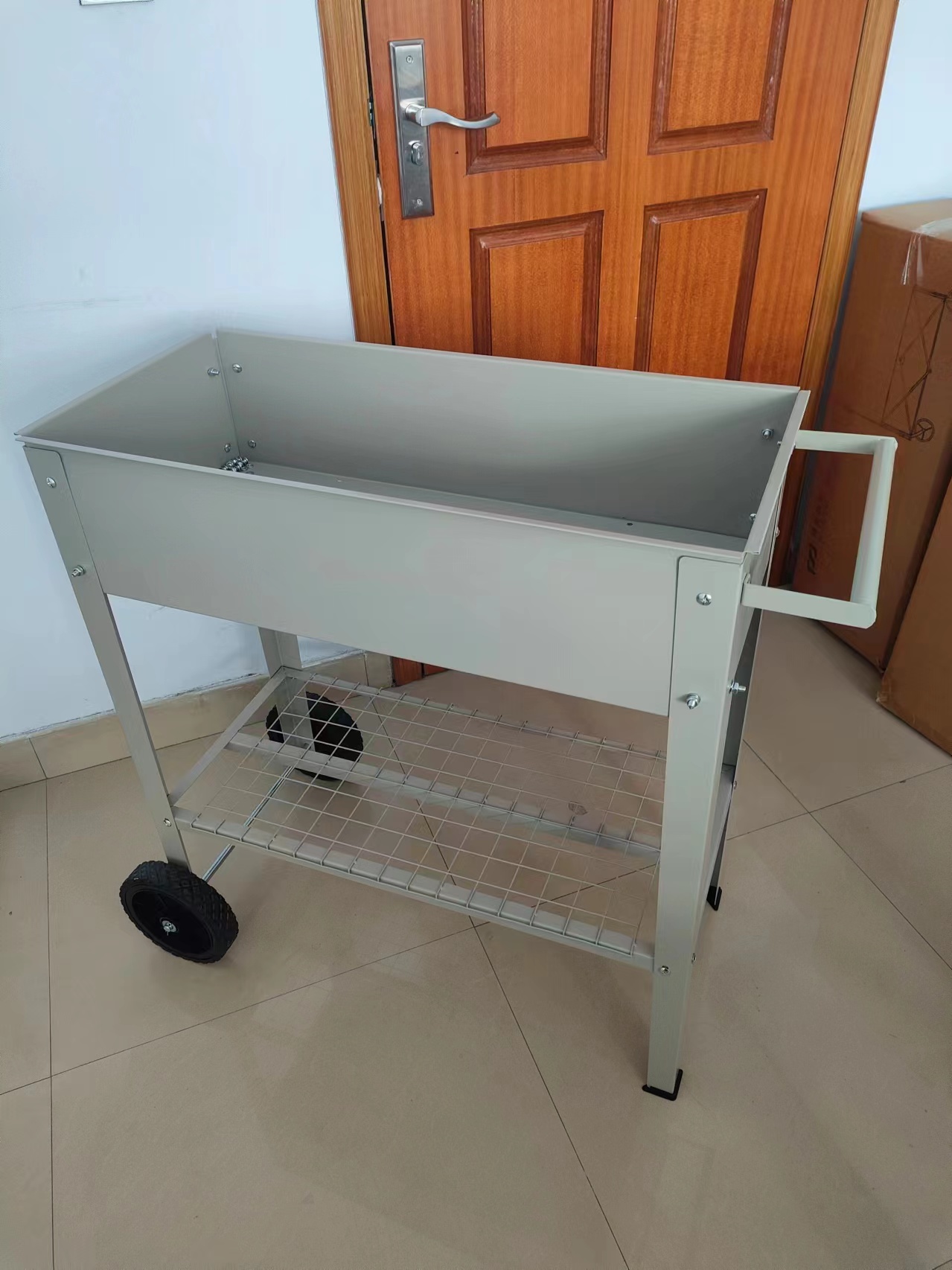 Aveyas Mobile Metal Raised Garden Bed Cart