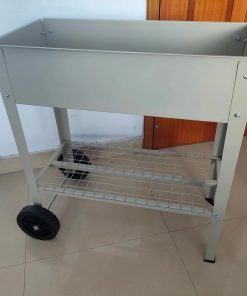 Aveyas Mobile Metal Raised Garden Bed Cart