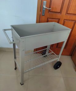 Aveyas Mobile Metal Raised Garden Bed Cart