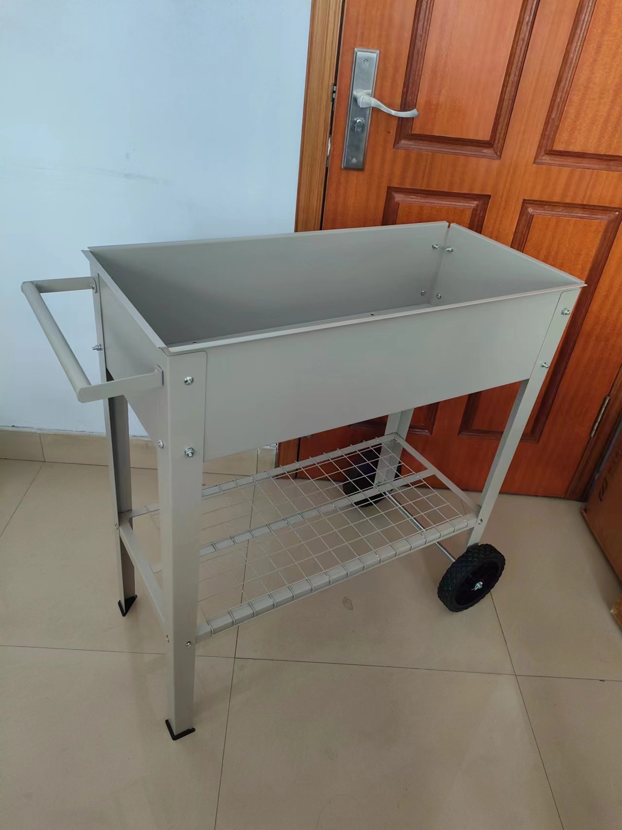 Aveyas Mobile Metal Raised Garden Bed Cart