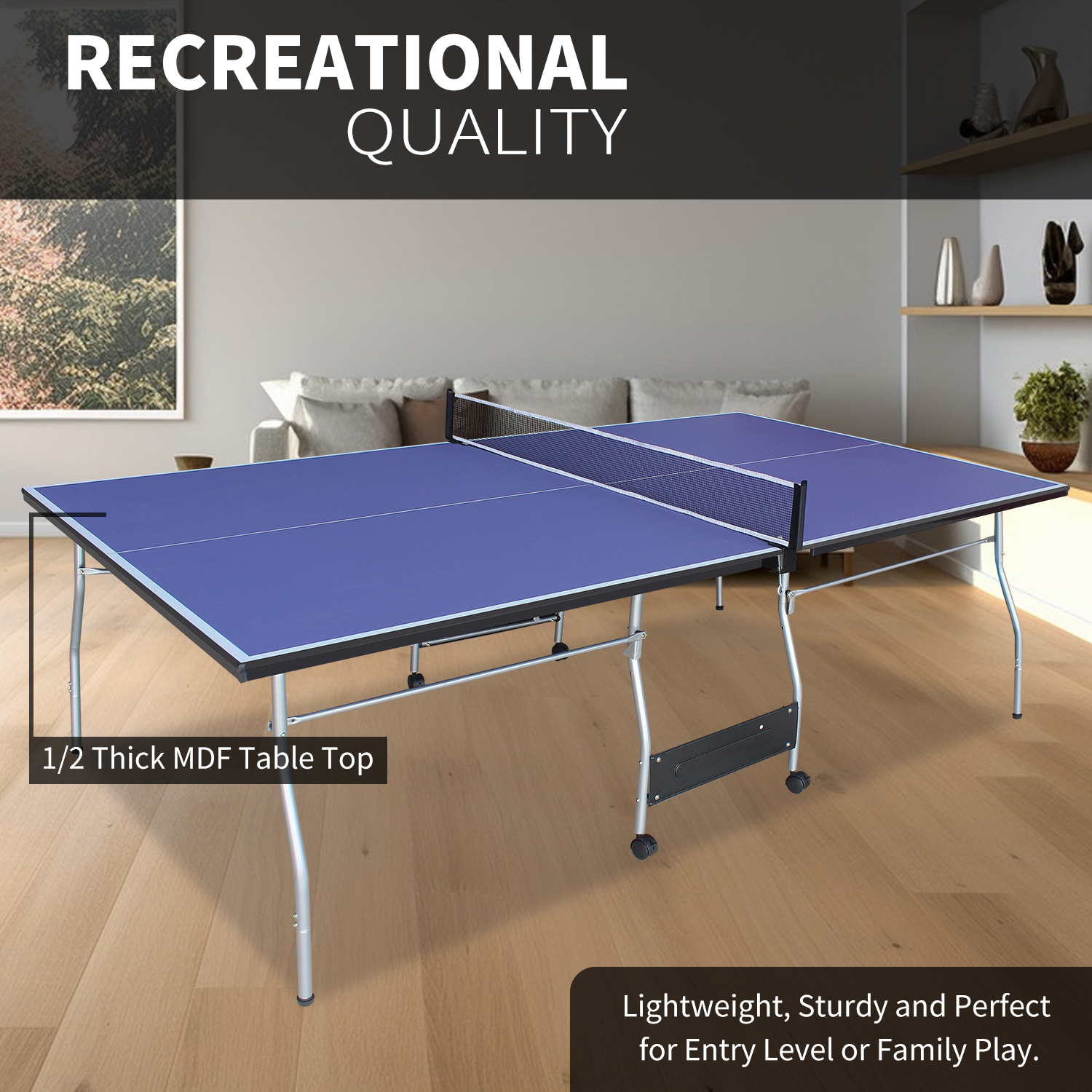 8FT Mid-size Table Tennis Table