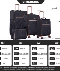 4-Piece Softshell Suitcase with Spinner Wheels