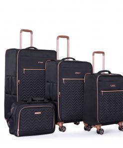 4-Piece Softshell Suitcase with Spinner Wheels