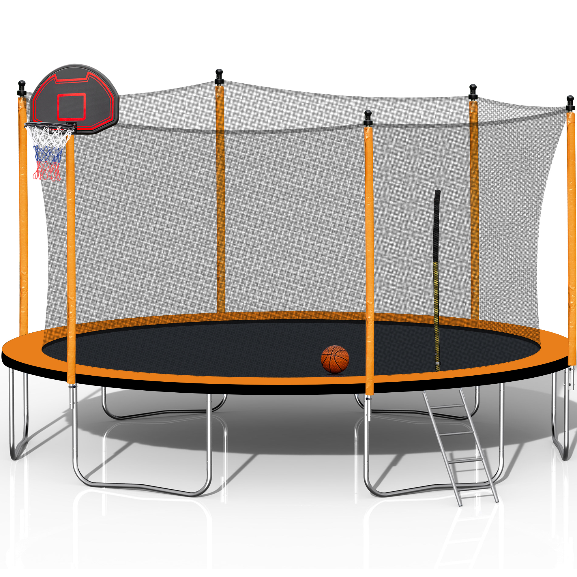 36 Inch Trampline with Safe Net and Basketball Board