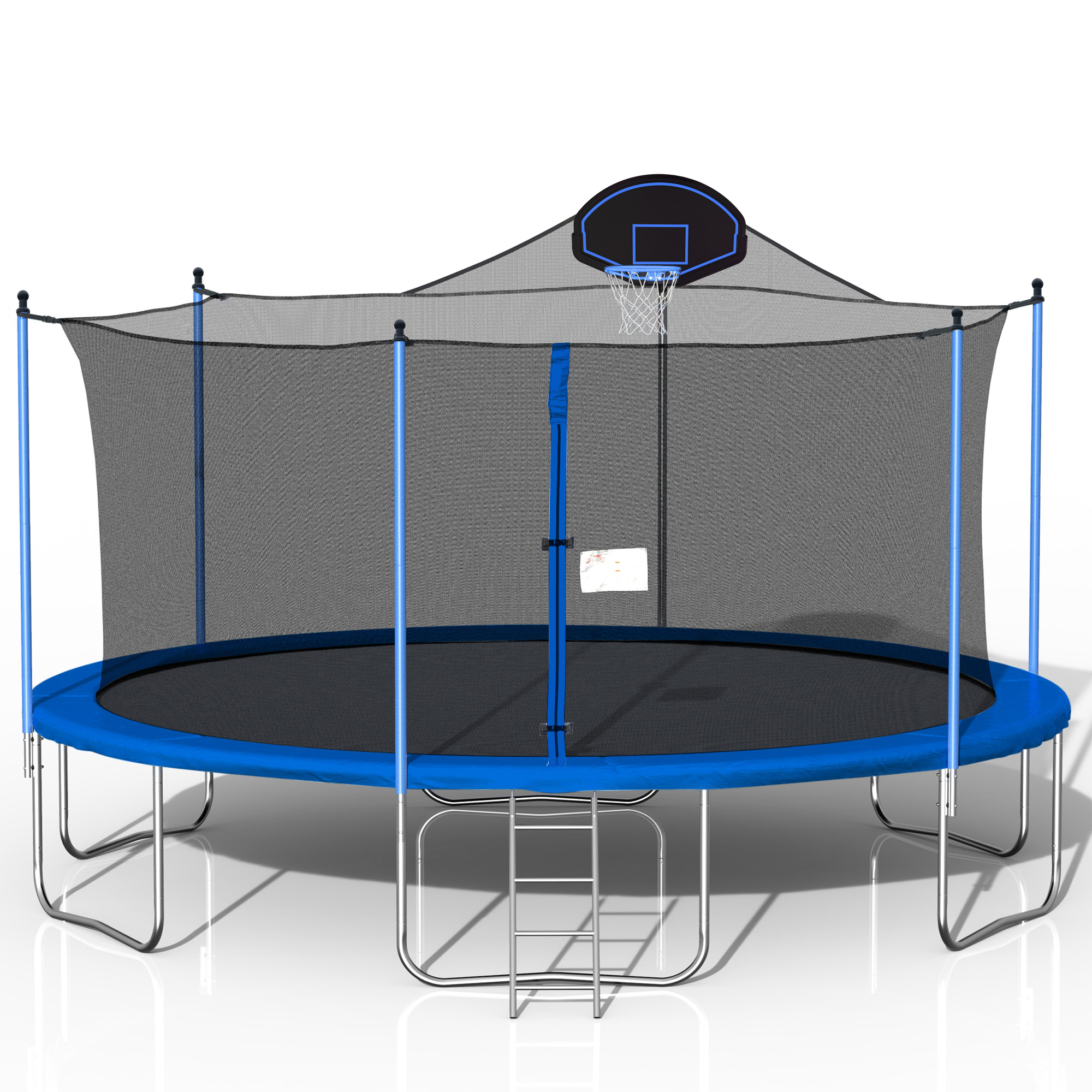 16FT Trampoline for Adults & Kids with Basketball Hoop