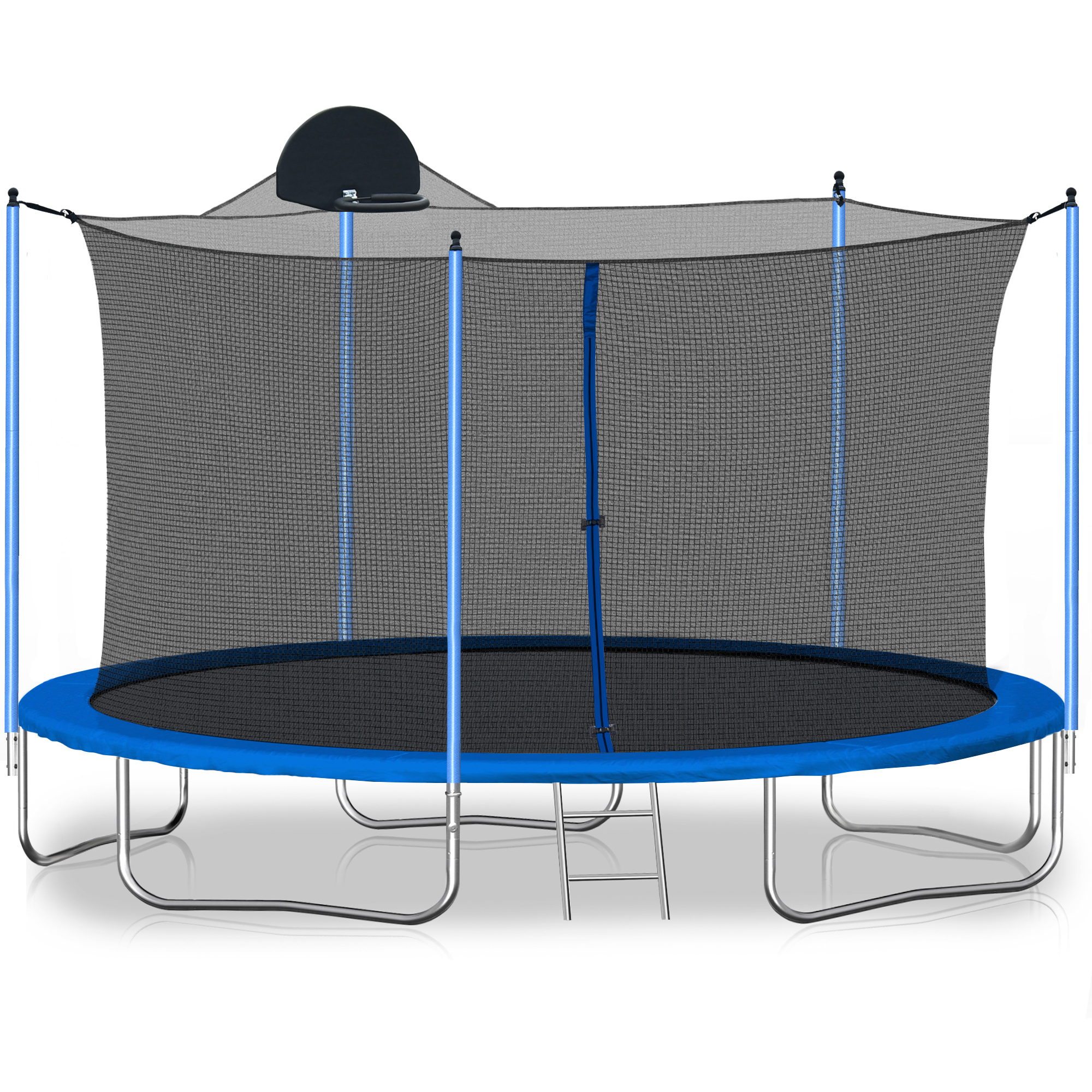 12FT Trampoline for Adults & Kids with Basketball Hoop