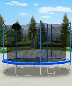 12FT Trampoline for Adults & Kids with Basketball Hoop
