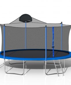 14FT Trampoline for Adults & Kids with Basketball Hoop