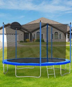 12FT Trampoline for Adults & Kids with Basketball Hoop