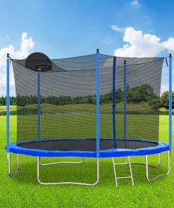 12FT Trampoline for Adults & Kids with Basketball Hoop