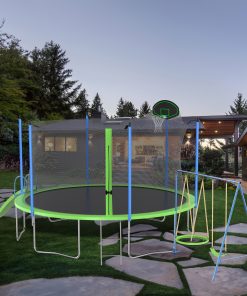 14FT Trampoline With Slide And Swings