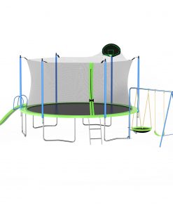 14FT Trampoline With Slide And Swings