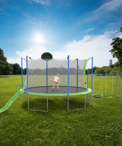 12FT Trampoline With Slide And Swings
