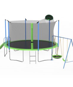 12FT Trampoline With Slide And Swings