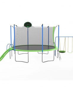 14FT Trampoline With Slide And Swings