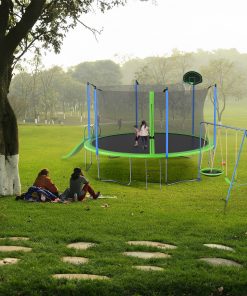 14FT Trampoline With Slide And Swings