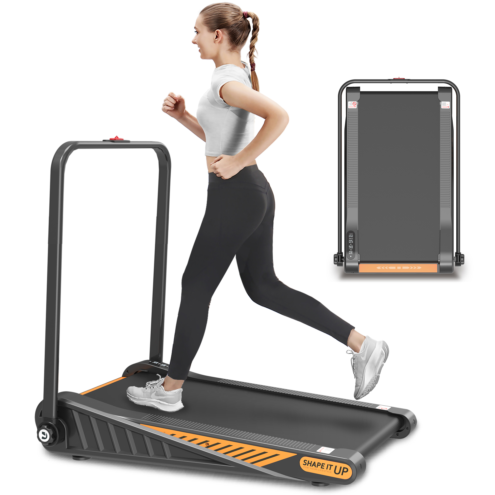 Folding Under Desk Walking Pad with Incline and Remote Control
