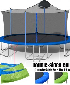 14FT Trampoline with Backboard - Double-Sided Color