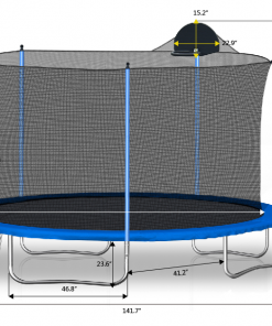 12FT Trampoline for Adults & Kids with Basketball Hoop