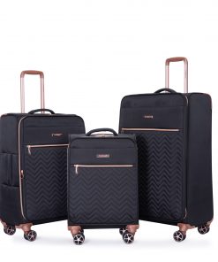 4-Piece Softshell Suitcase with Spinner Wheels