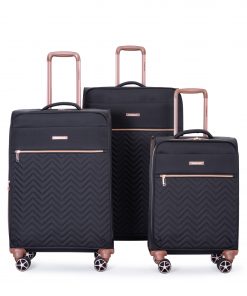 4-Piece Softshell Suitcase with Spinner Wheels