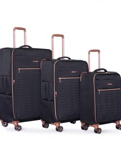 4-Piece Softshell Suitcase with Spinner Wheels