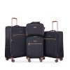 4-Piece Softshell Suitcase with Spinner Wheels