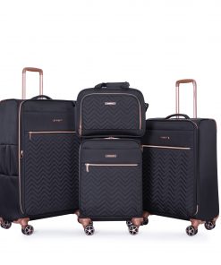4-Piece Softshell Suitcase with Spinner Wheels