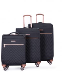 4-Piece Softshell Suitcase with Spinner Wheels