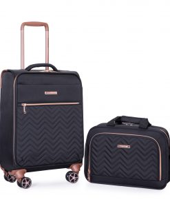 4-Piece Softshell Suitcase with Spinner Wheels