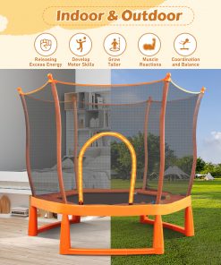 6FT Trampoline with Safety Enclosure Net and Ocean Balls