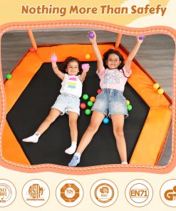 6FT Trampoline with Safety Enclosure Net and Ocean Balls