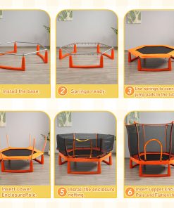 6FT Trampoline with Safety Enclosure Net and Ocean Balls